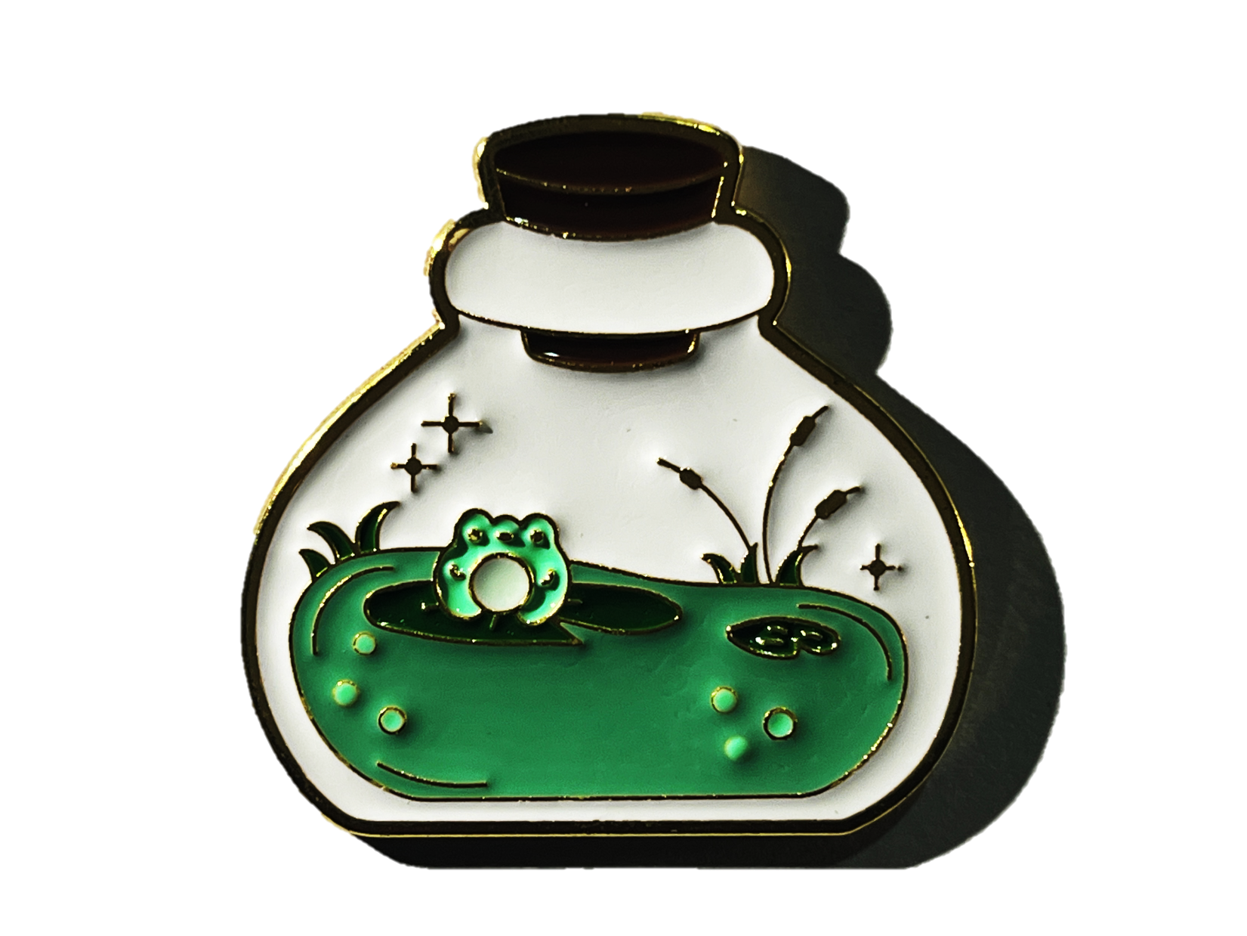 Rana dentro de un frasco