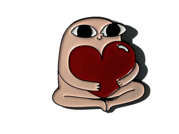 Bean abrazando un corazón