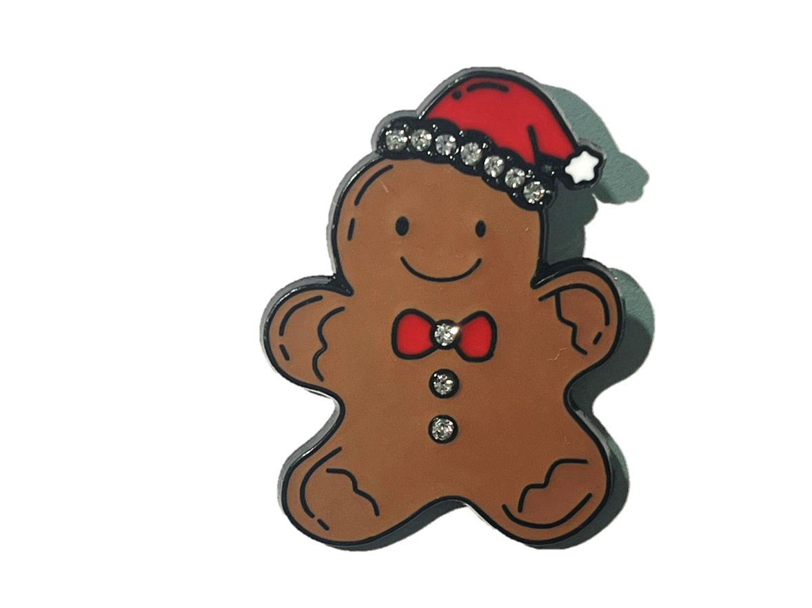 Muñeco de jengibre - Gorro navideño y brillitos