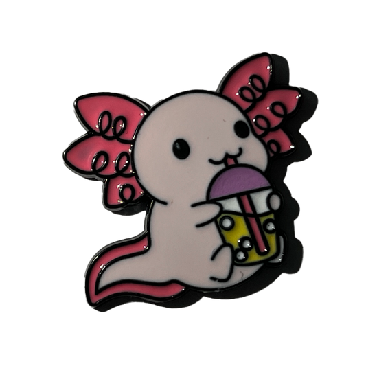 Ajolote con un bubbletea