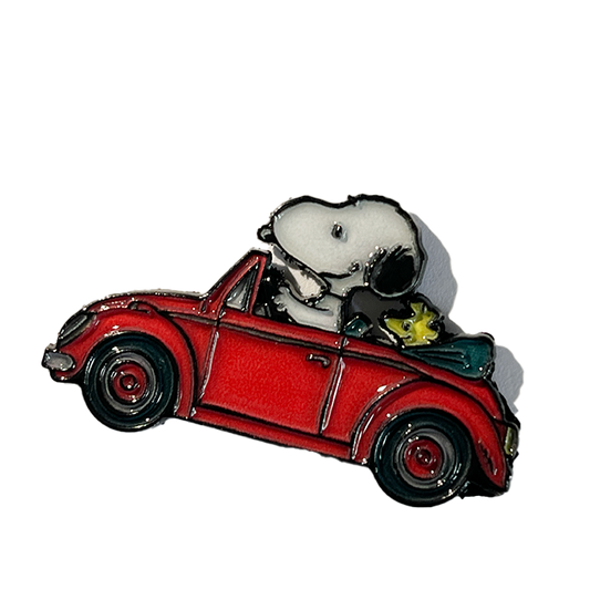 Snoopy & Woodstock en carrito rojo