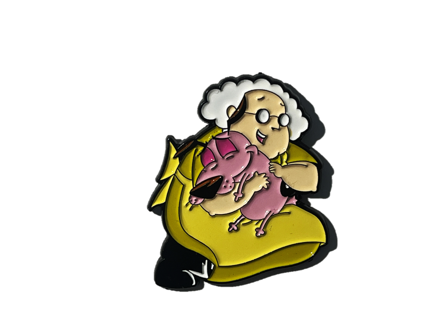 Muriel Bagge abrazando a Coraje