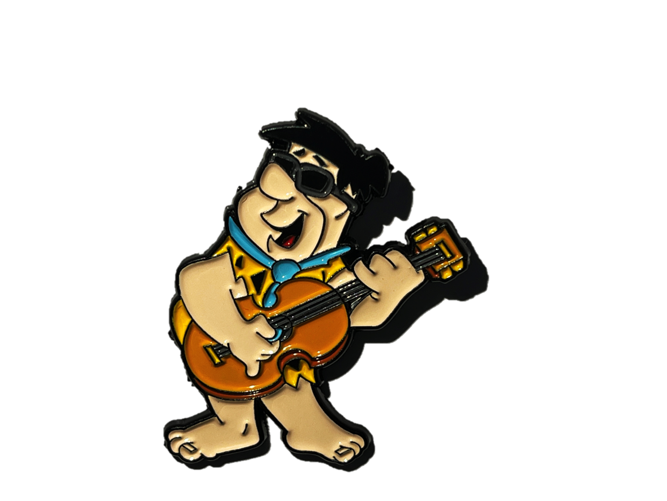 Pedro Picapiedra con un instrumento - La Banda de los Picapiedra