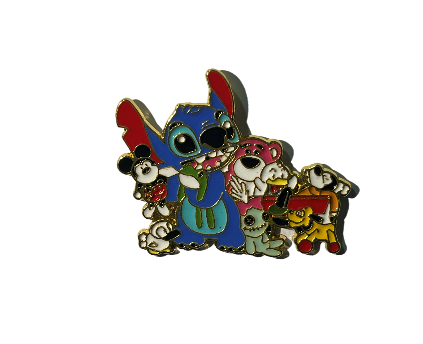 Stitch con peluches de personajes Disney