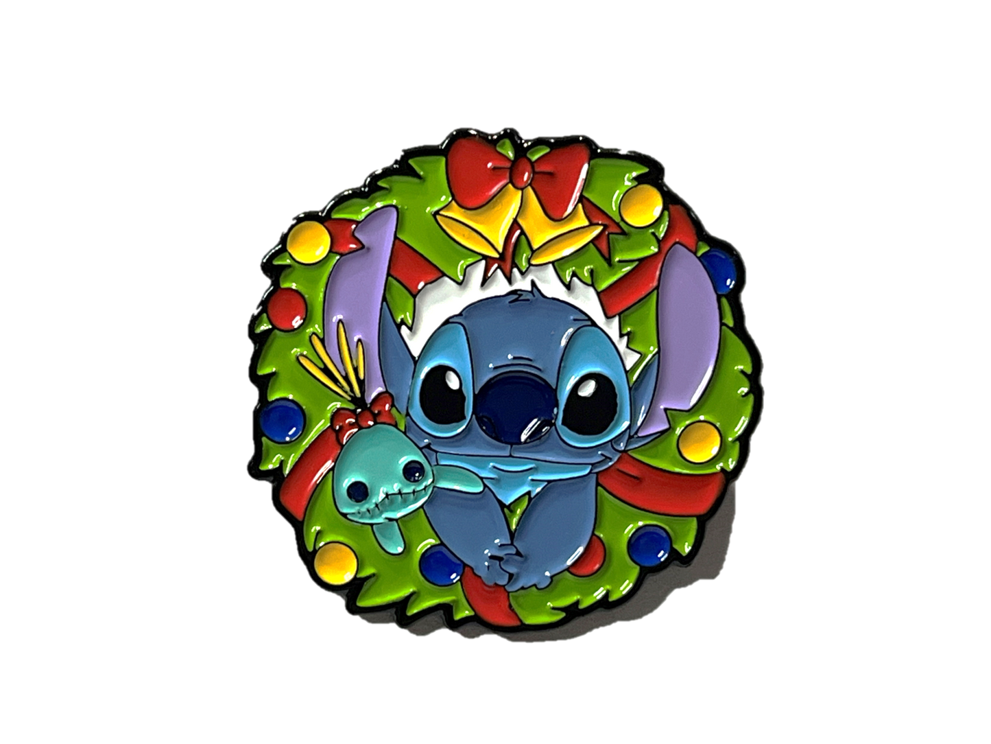 Stitch en guirnalda navideña