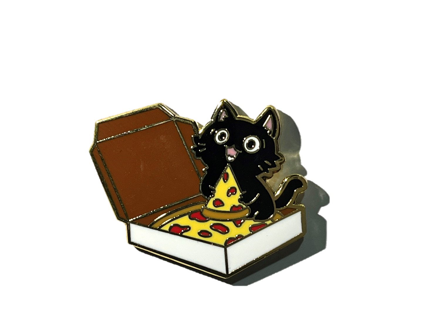 Gatito comiendo pizza