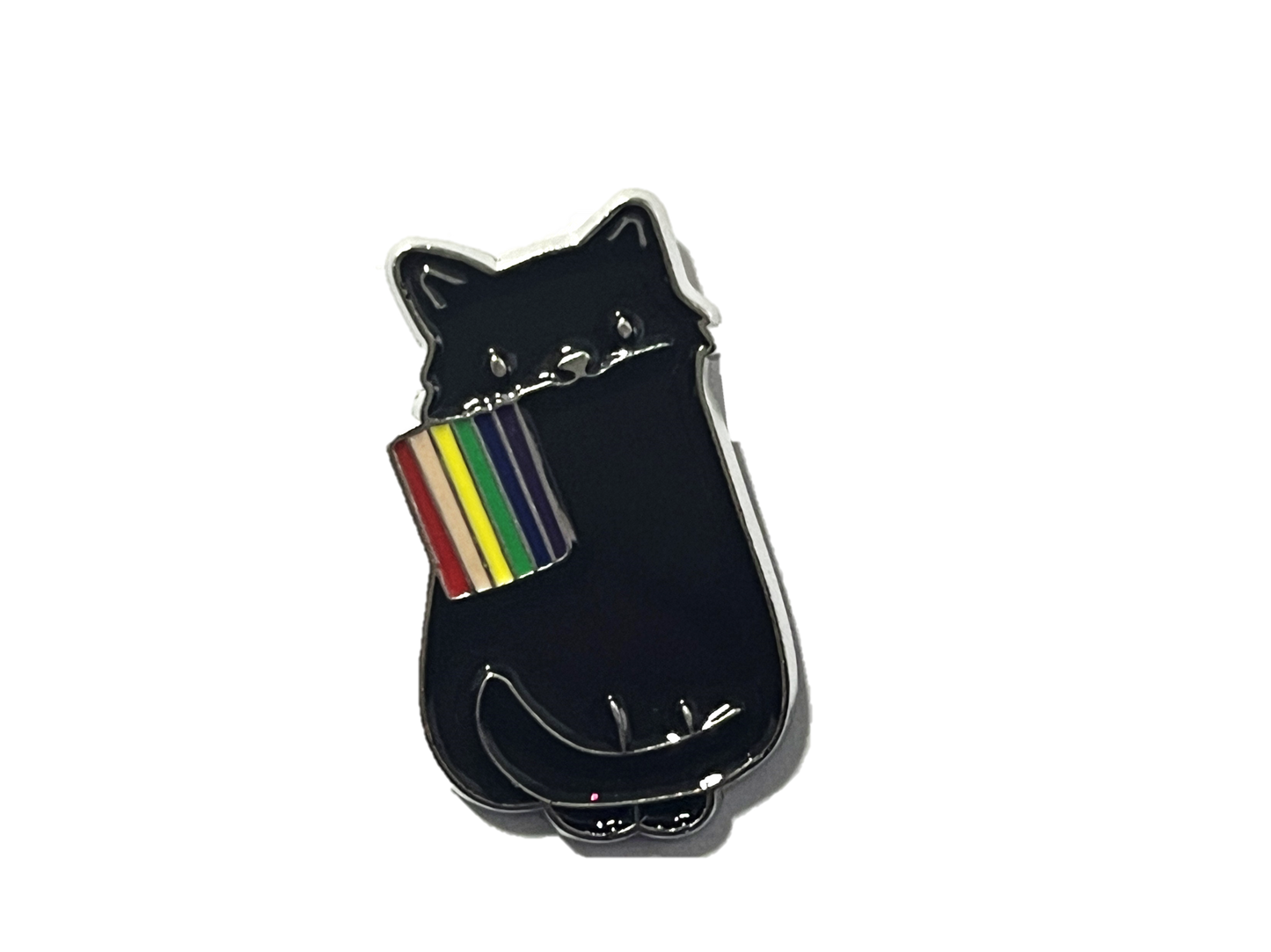 Black cat with pride flag