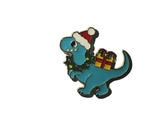 Dino Navidad - Gorro, corona y regalo navideño