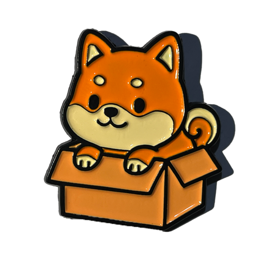 Shiba Inu dentro de una caja