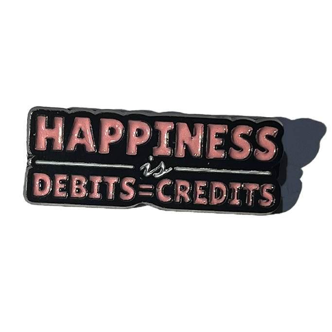 Happiness is debits = credits