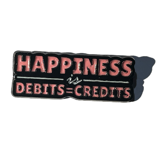 Happiness is debits = credits