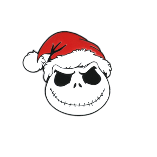 Jack Skellington face with Christmas hat