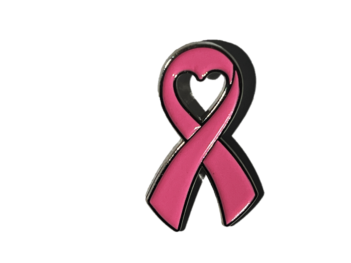 Lazo rosa con corazón - Lucha contra el cáncer de mama