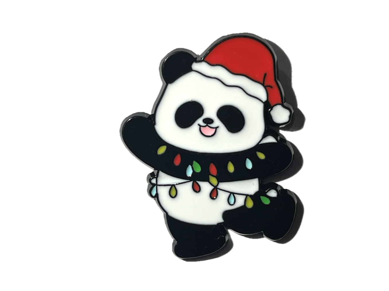 Panda con luces navideñas