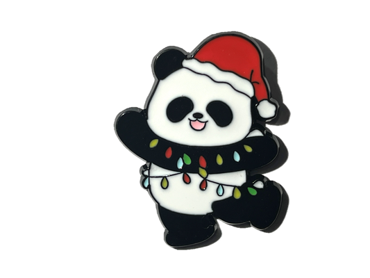 Panda con luces navideñas