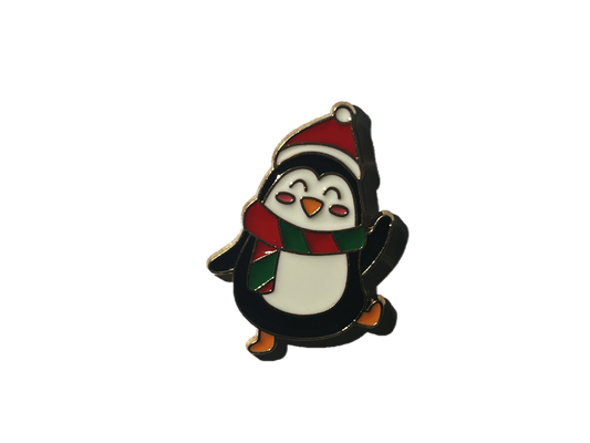 Pingüino en mood navideño