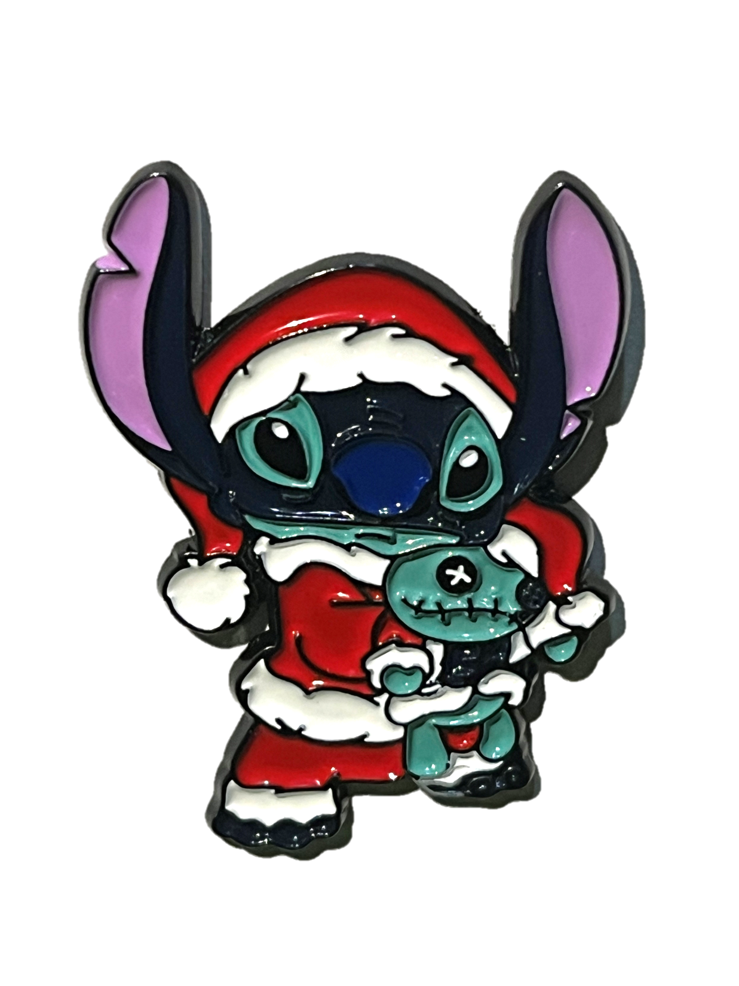 Stitch dressed as Santa Claus