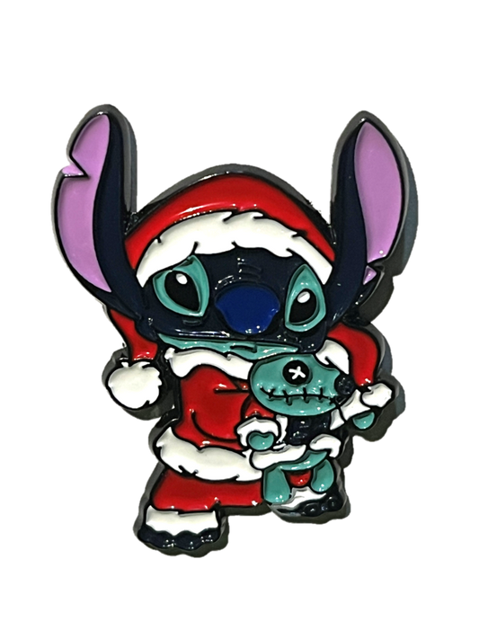 Stitch dressed as Santa Claus