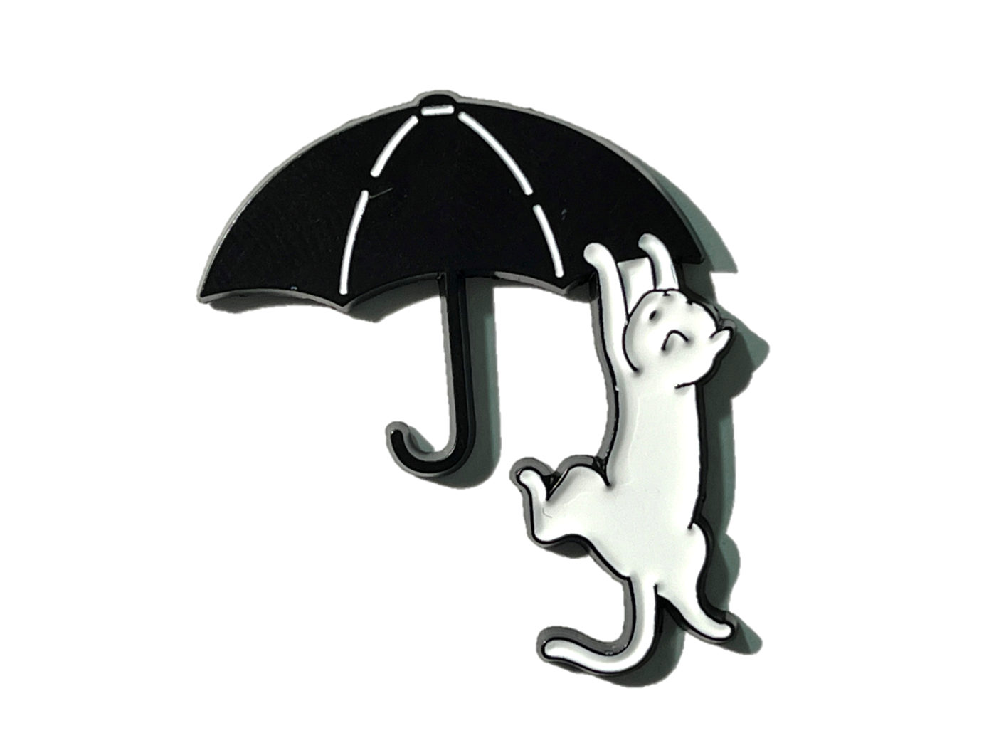 White cat - Black umbrella